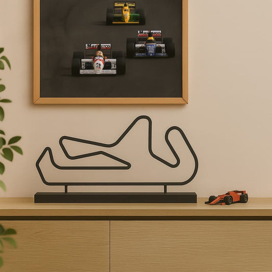 Vrijstaand Portimão circuit silhouet als moderne interieurdecoratie – ideaal cadeau uit Portugal