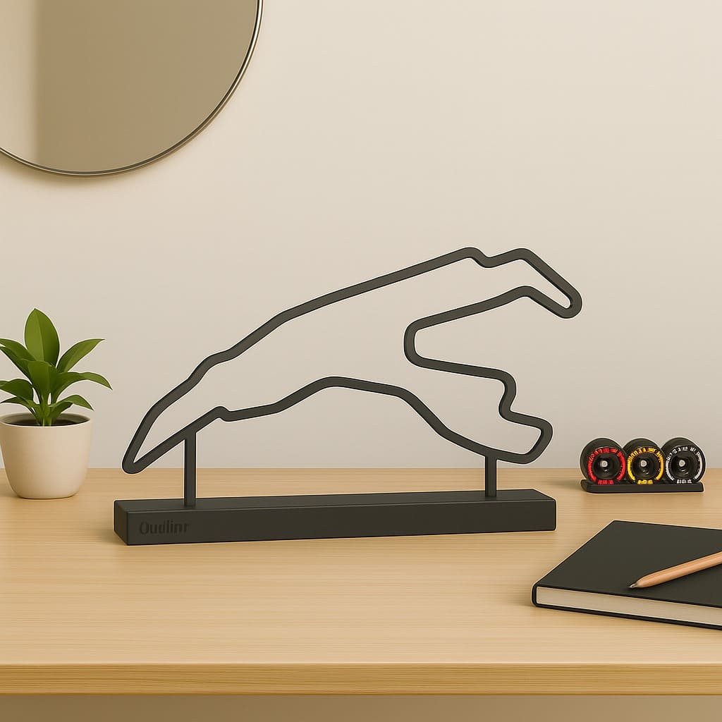 Vrijstaand Circuit de Spa-Francorchamps silhouet als moderne interieurdecoratie – ideaal cadeau uit België