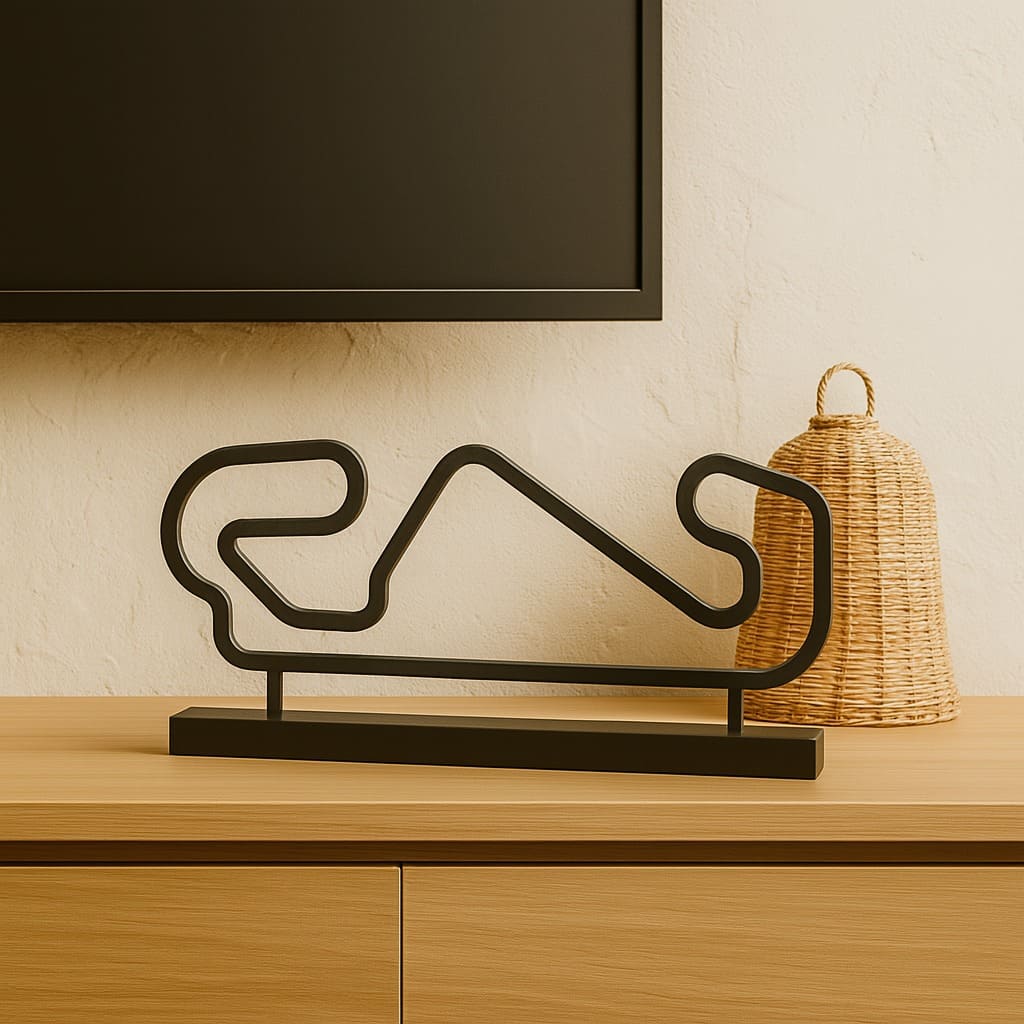 Vrijstaand Circuit de Barcelona-Catalunya silhouet als moderne interieurdecoratie – ideaal cadeau uit Spanje