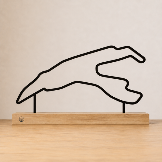 Outlinr Spa-Francorchamps | Stalen Silhouet op Hout