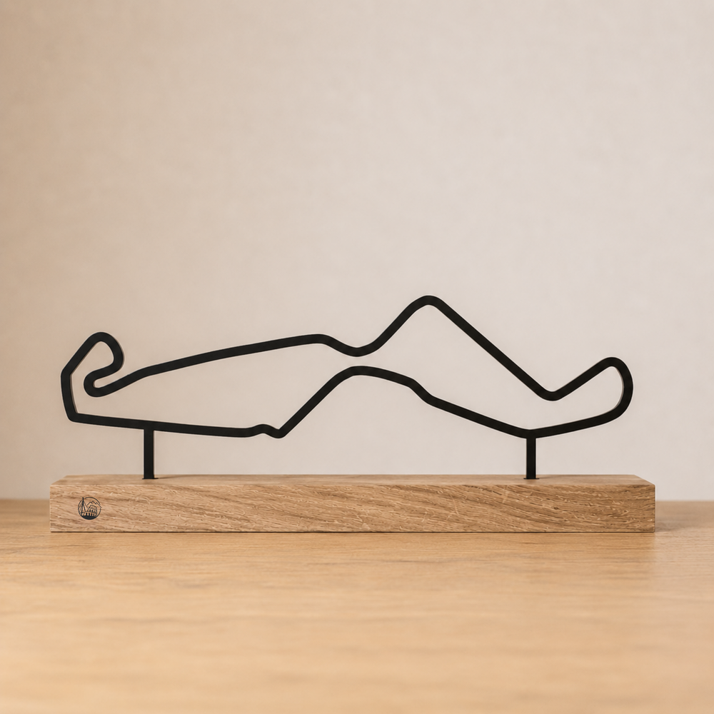 Outlinr TT Circuit Assen | Stalen Silhouet op Hout