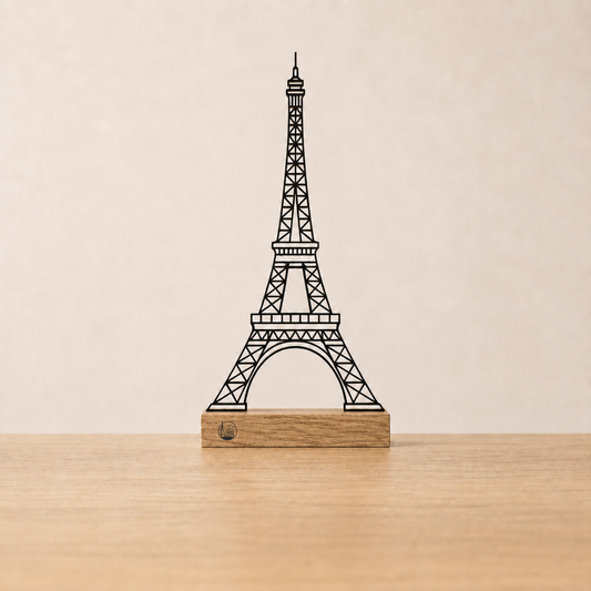 Outlinr Eiffeltoren | Stalen Silhouet op Hout