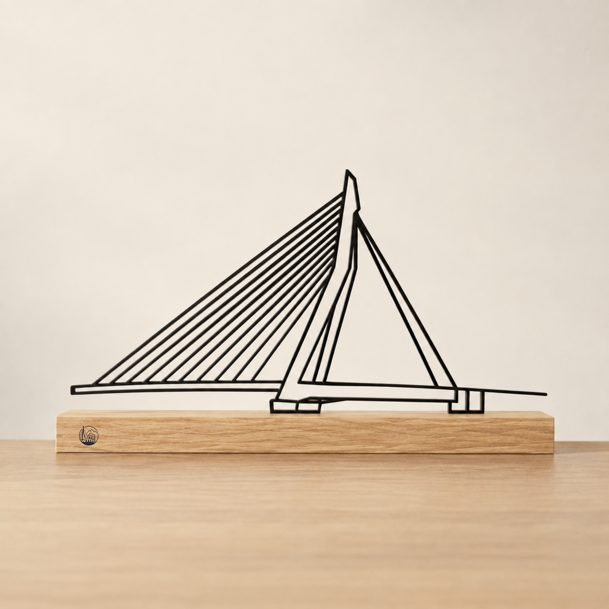 Outlinr Erasmusbrug | Stalen Silhouet op Hout