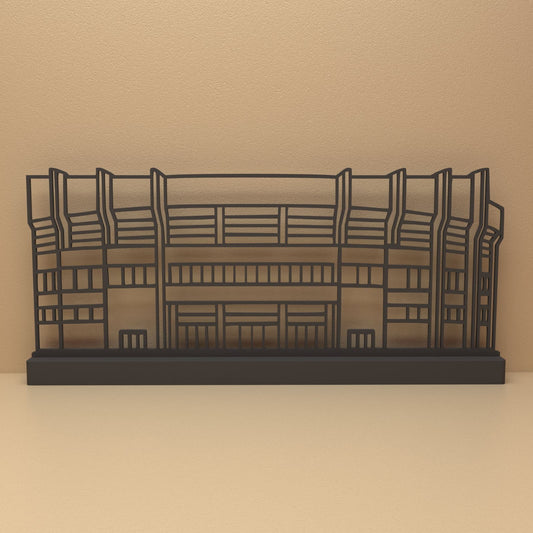 Lotto Park silhouet in zwart staal – minimalistisch design voor fans en liefhebbers