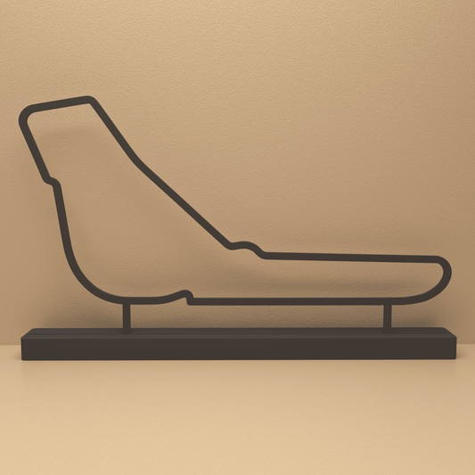 Monza silhouet in zwart staal – minimalistisch design voor fans en liefhebbers