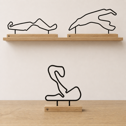 Outlinr Motorsport Trio Set | Stalen Silhouetten op Hout