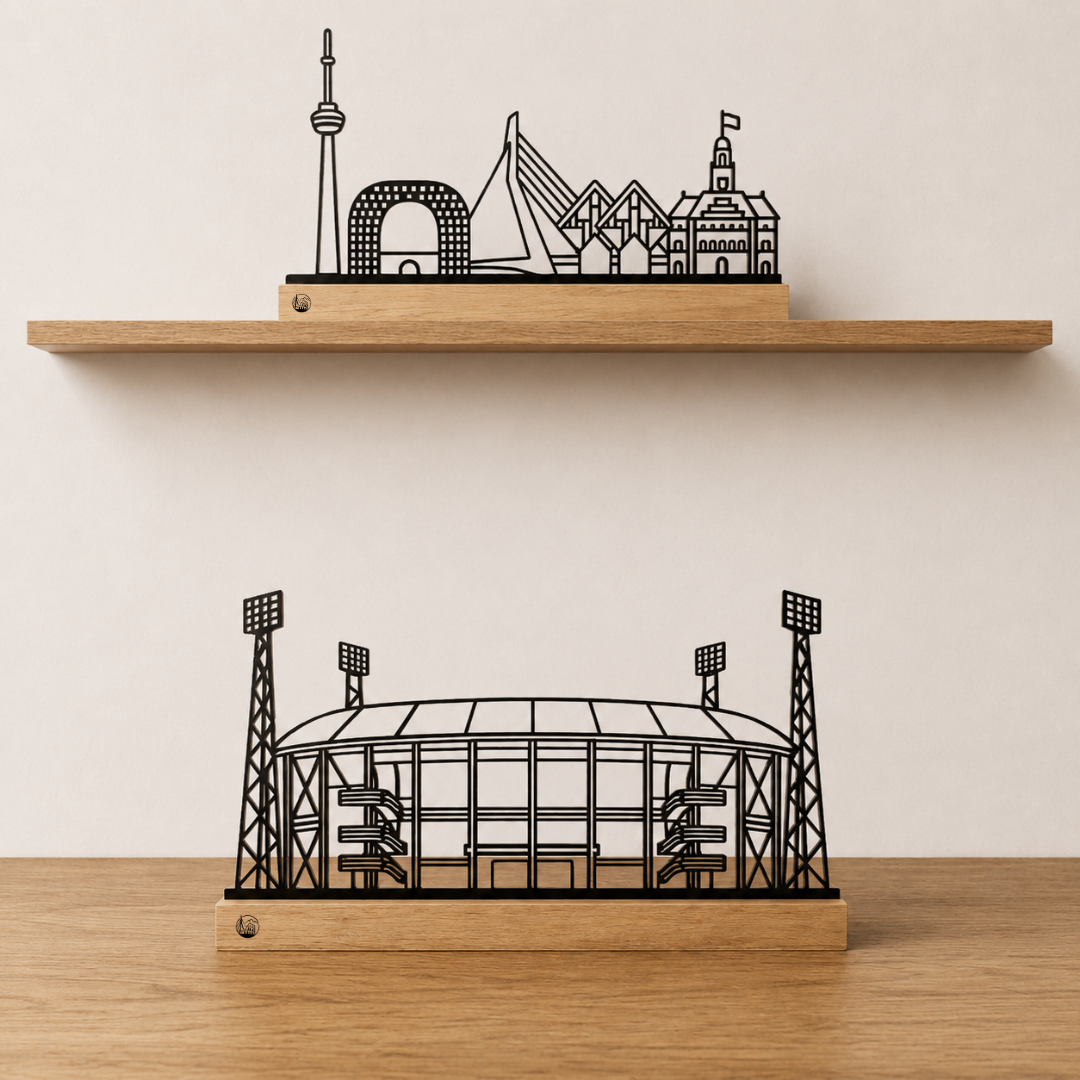 Outlinr Rotterdamse Trots Set | Stalen Silhouetten op Hout
