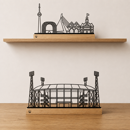 Outlinr Rotterdamse Trots Set | Stalen Silhouetten op Hout