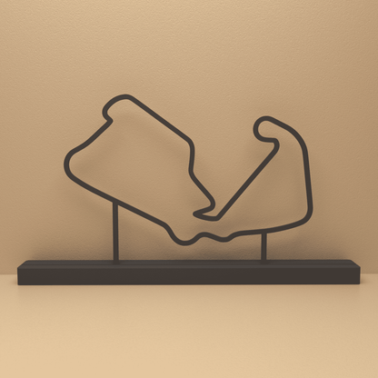 Silverstone silhouet in zwart staal – minimalistisch design voor fans en liefhebbers