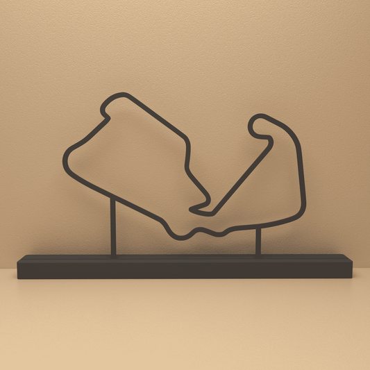 Silverstone silhouet in zwart staal – minimalistisch design voor fans en liefhebbers