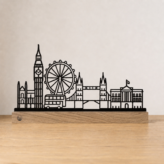 Outlinr Londen | Stalen Silhouet op Hout