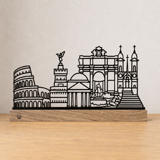 Outlinr Rome | Stalen Silhouet op Hout