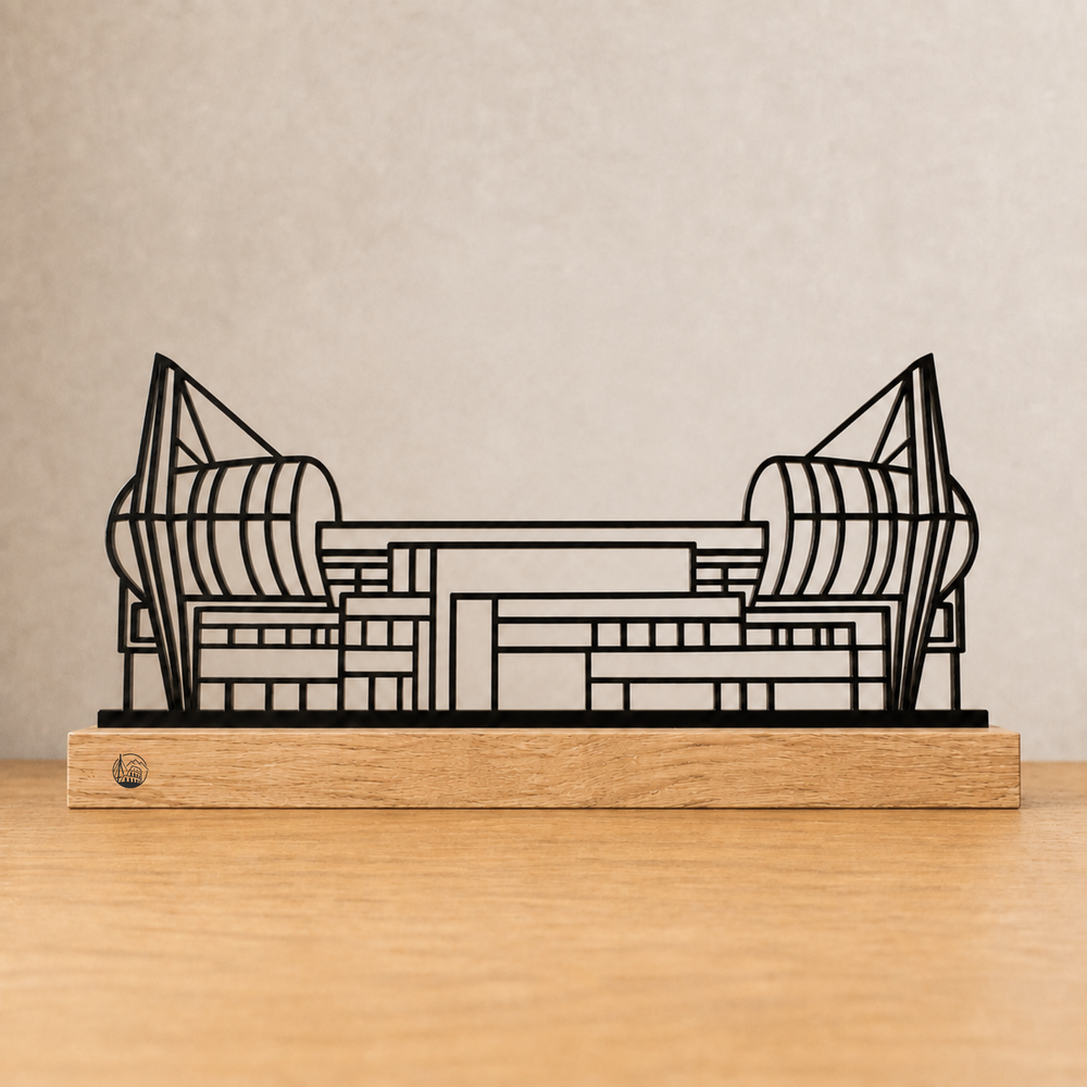 Outlinr Philips Stadion | Stalen Silhouet op Hout