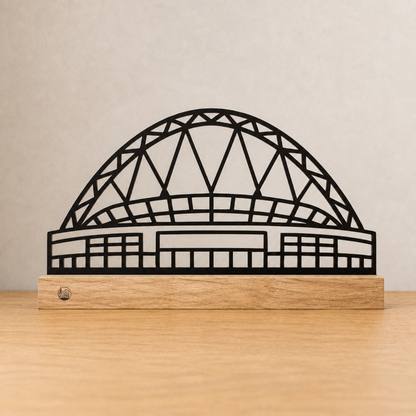 Outlinr Wembley Stadium | Stalen Silhouet op Hout
