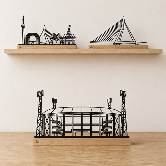 Outlinr Ultieme Rotterdam Set | Stalen Silhouetten op Hout