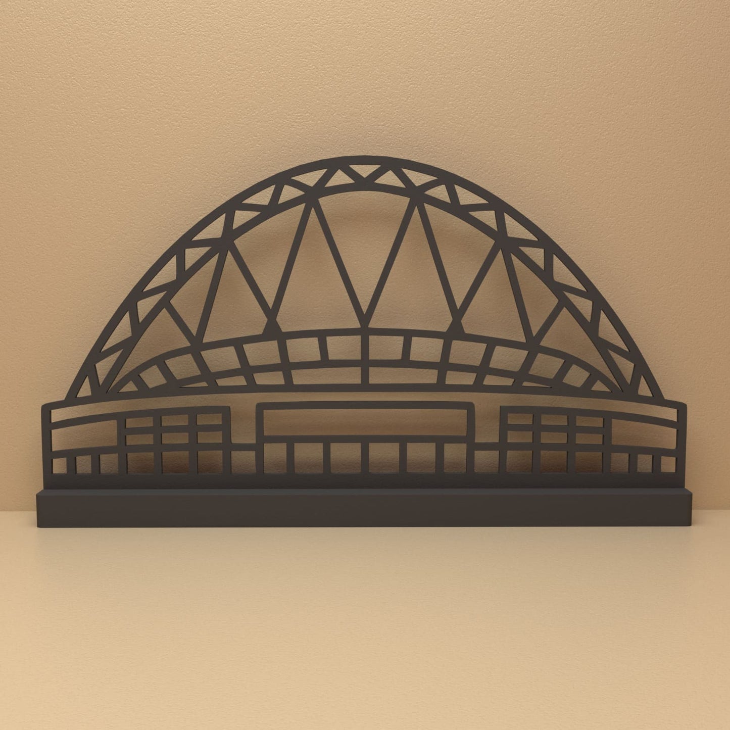 Wembley silhouet in zwart staal – minimalistisch design voor fans en liefhebbers