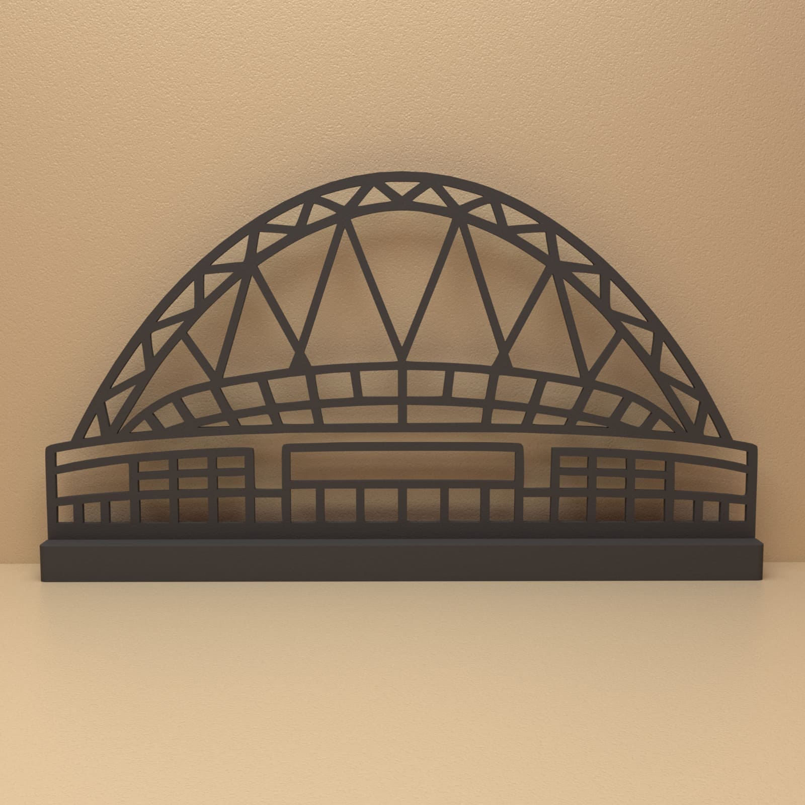 Wembley silhouet in zwart staal – minimalistisch design voor fans en liefhebbers