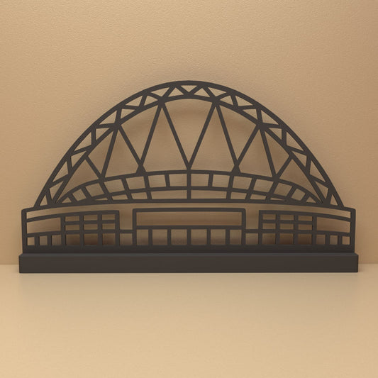 Wembley silhouet in zwart staal – minimalistisch design voor fans en liefhebbers