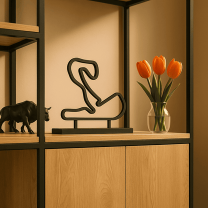 Vrijstaand Circuit Zandvoort silhouet als moderne interieurdecoratie – ideaal cadeau uit Nederland