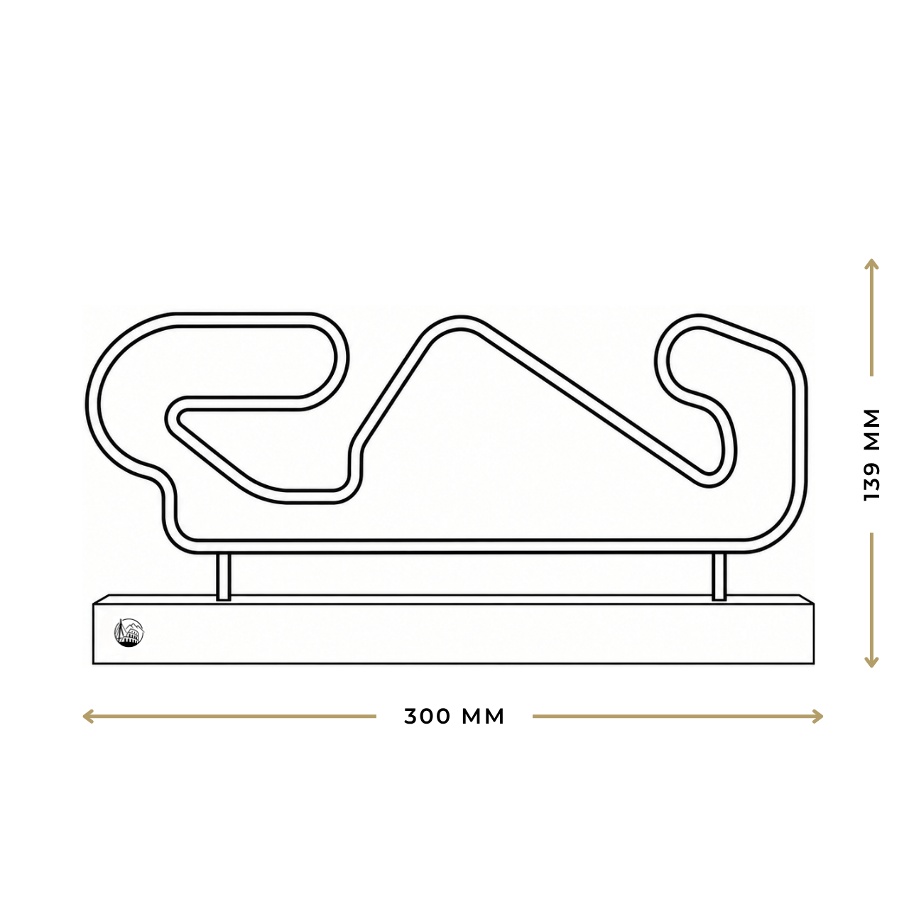 Outlinr Circuit de Barcelona-Catalunya | Stalen Silhouet op Hout