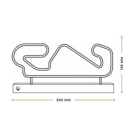 Outlinr Circuit de Barcelona-Catalunya | Stalen Silhouet op Hout