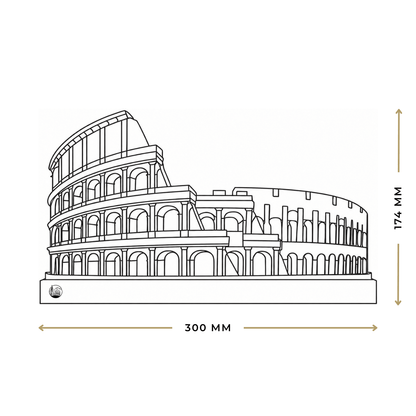 Outlinr Colosseum | Stalen Silhouet op Hout