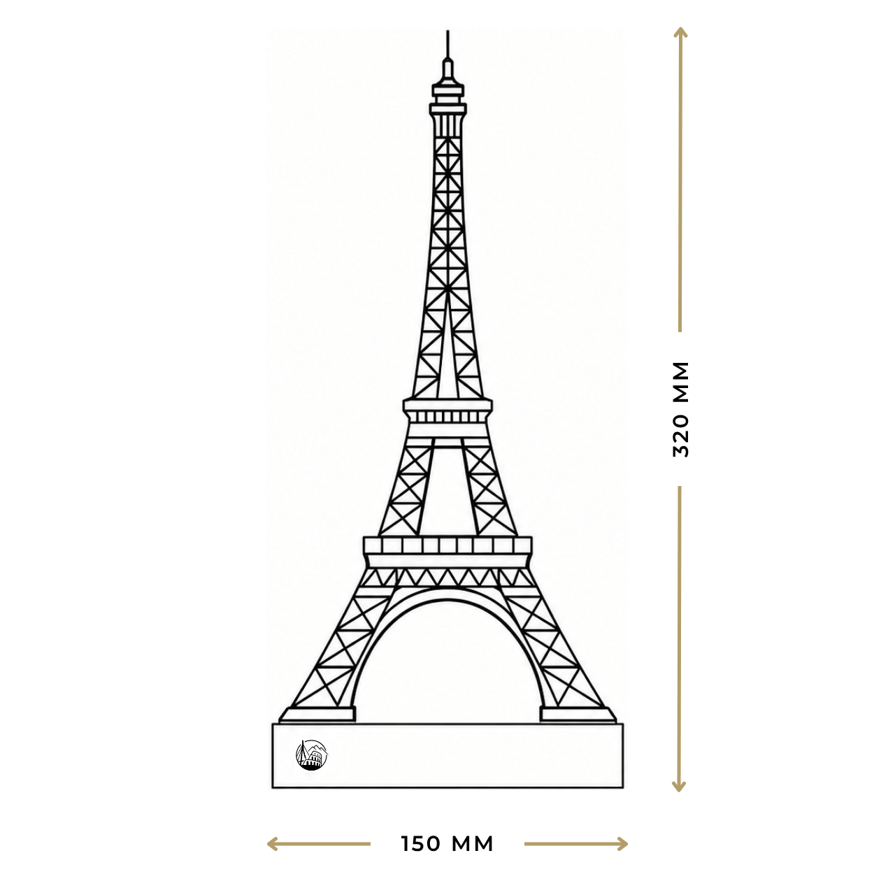 Outlinr Eiffeltoren | Stalen Silhouet op Hout