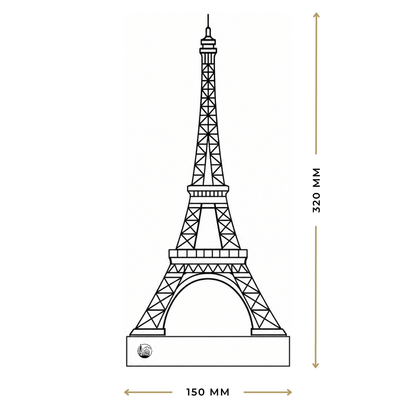 Outlinr Eiffeltoren | Stalen Silhouet op Hout