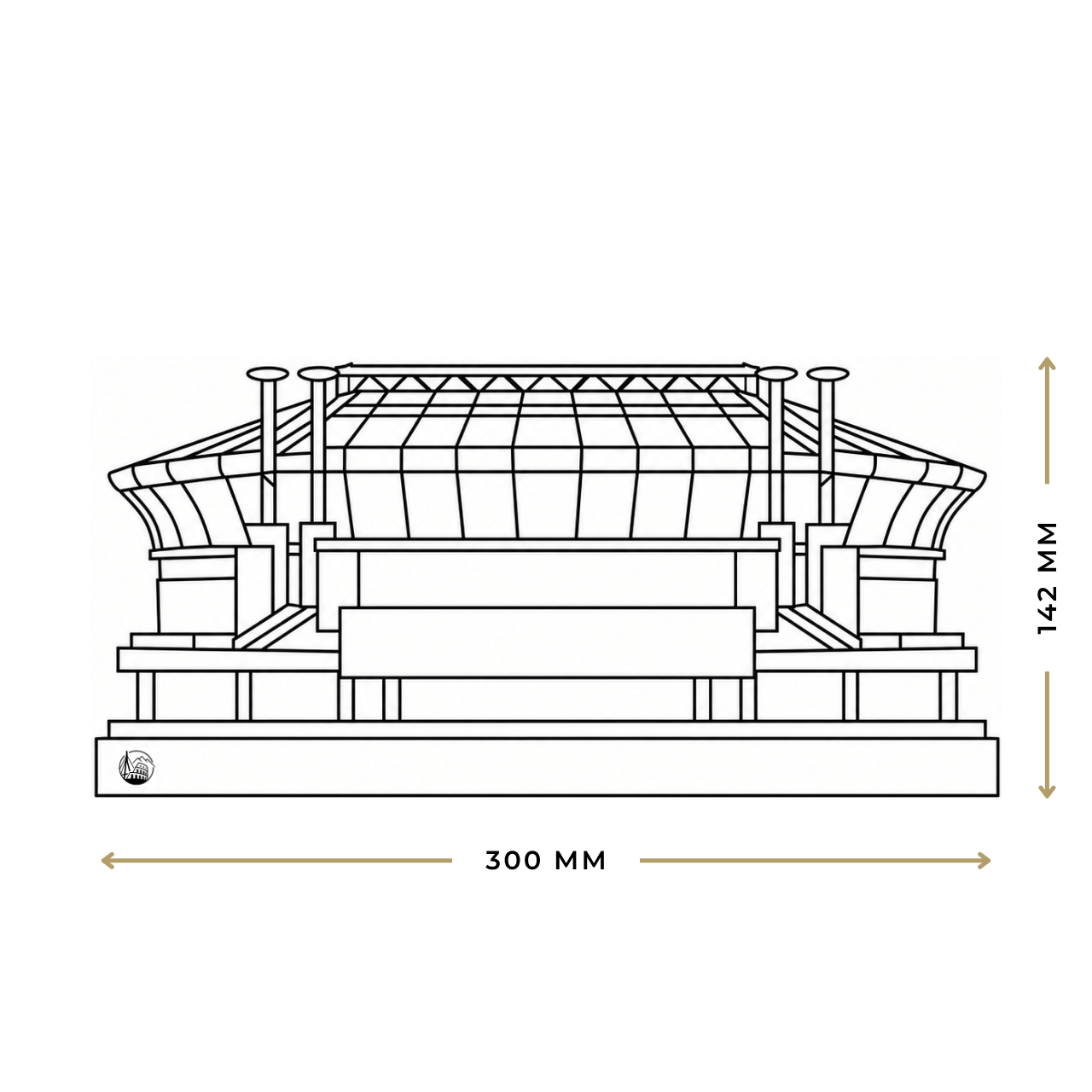 Outlinr Johan Cruijff ArenA | Stalen Silhouet op Hout