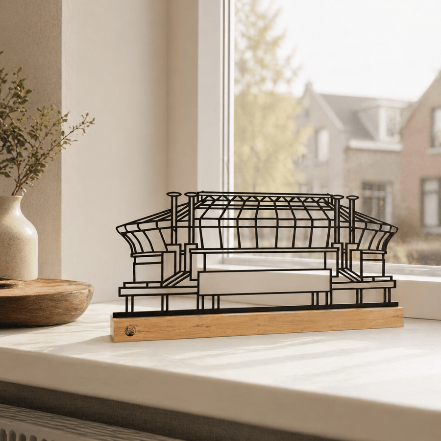 Outlinr Johan Cruijff ArenA | Stalen Silhouet op Hout