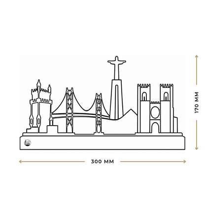 Outlinr Lissabon | Stalen Silhouet op Hout