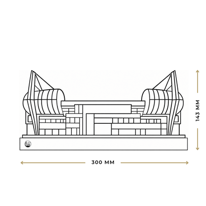 Outlinr Philips Stadion | Stalen Silhouet op Hout