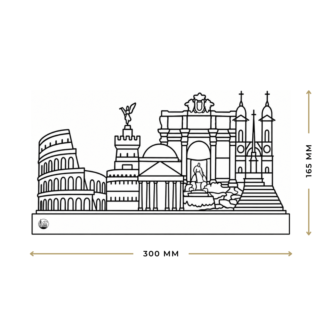 Outlinr Rome | Stalen Silhouet op Hout