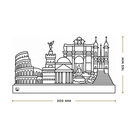Outlinr Rome | Stalen Silhouet op Hout