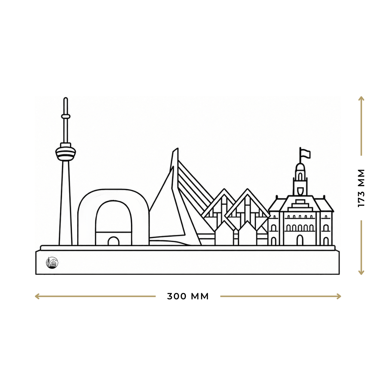 Outlinr Rotterdam | Stalen Silhouet op Hout