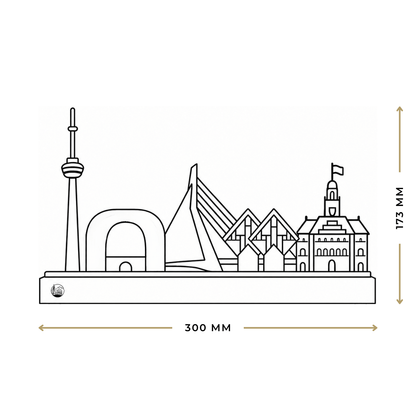 Outlinr Rotterdam | Stalen Silhouet op Hout