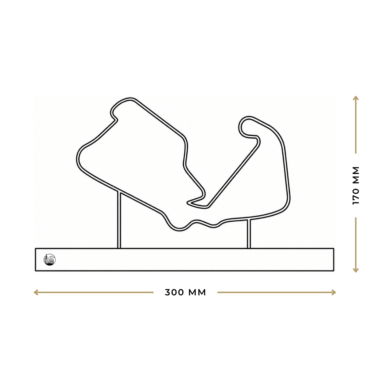 Outlinr Silverstone | Stalen Silhouet op Hout