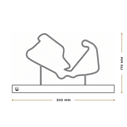Outlinr Silverstone | Stalen Silhouet op Hout