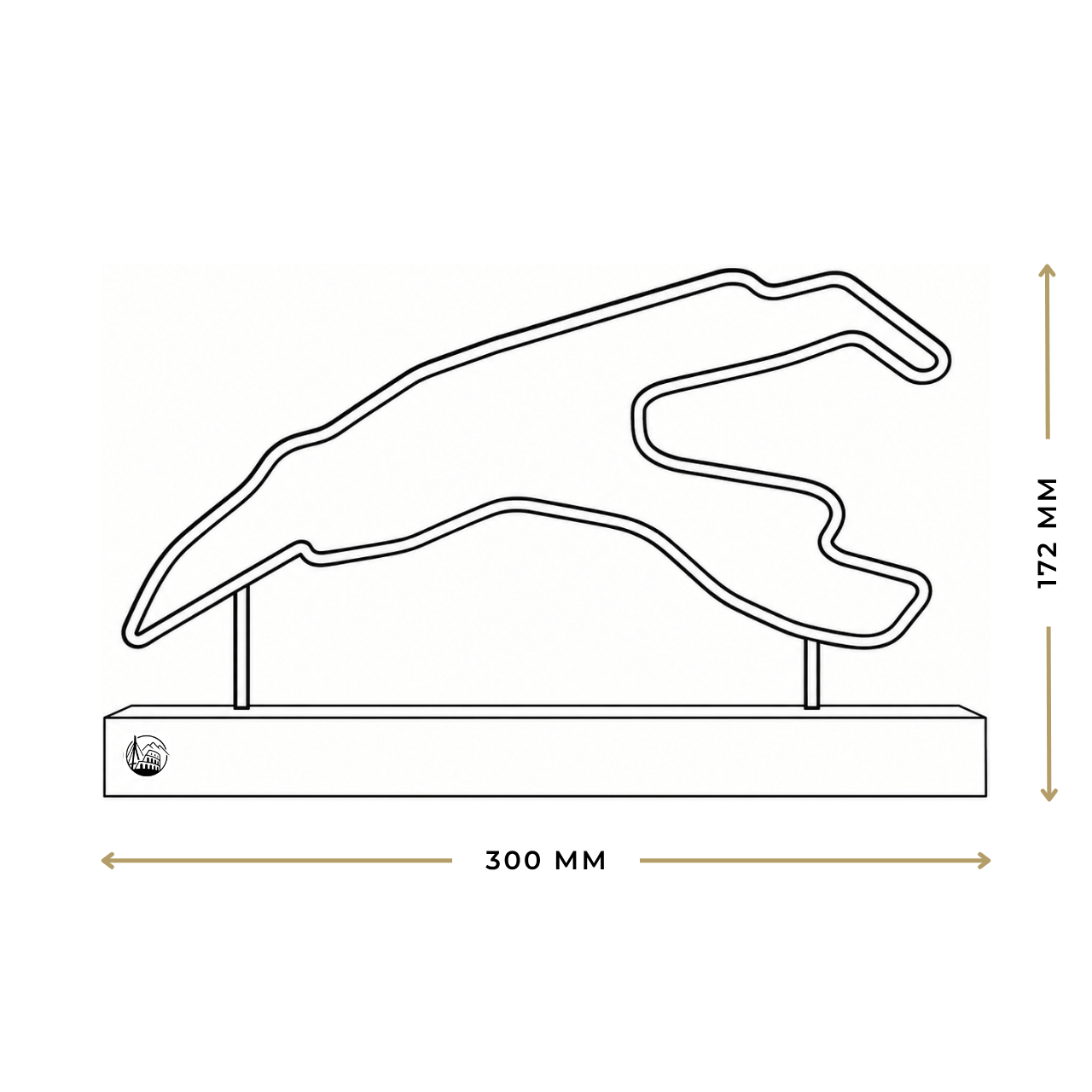 Outlinr Spa-Francorchamps | Stalen Silhouet op Hout