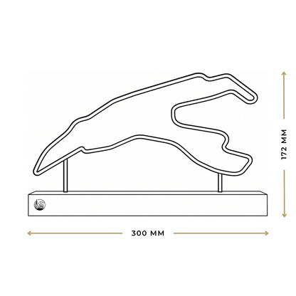 Outlinr Spa-Francorchamps | Stalen Silhouet op Hout